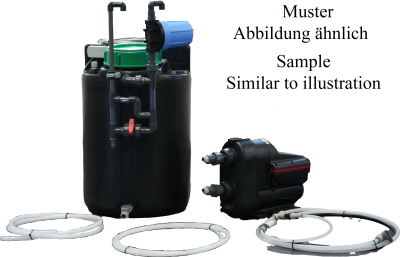 Auf dem Bild zu sehen ist ein Muter/Sample der Druckerhöhunsstation mit 200l Permeatspreicher 